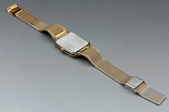 [EXC+5] Seiko Spirit 5E31-5A60 29mm Gold Square Tank Mens Watch From JAPAN