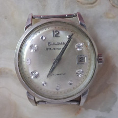 Bulova 23 Jewels Automatic Dress Watch Silver Dial Analog Date Wristwatch