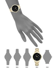 I.N.C. Women’s Gold-Tone Bracelet Black w Pearl Accents Dial 36mm Quartz Watch