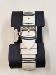 Nautica white & blue stripe strap Blue Dial Women’s Watch Coral Gables NAPCGS002