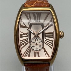Bronzo Italia Womens Watch 31mm Rose Gold Tone Brown Leather Strap New Battery