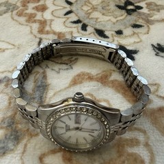 Citizen Quartz Women’s Silver Tone Stainless Bracelet Day/Date White Dial Gem
