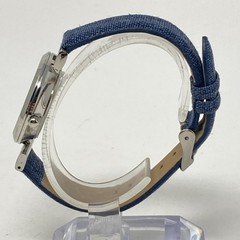 Maurices Women’s Watch 32mm Plaid Dial Silver Tone Purple Blue New Battery 8.75″