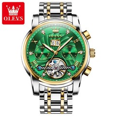 OLEVS Mens Watch Automatic Mechanical Tourbillon Slef-Wind Stainless Steel Strap