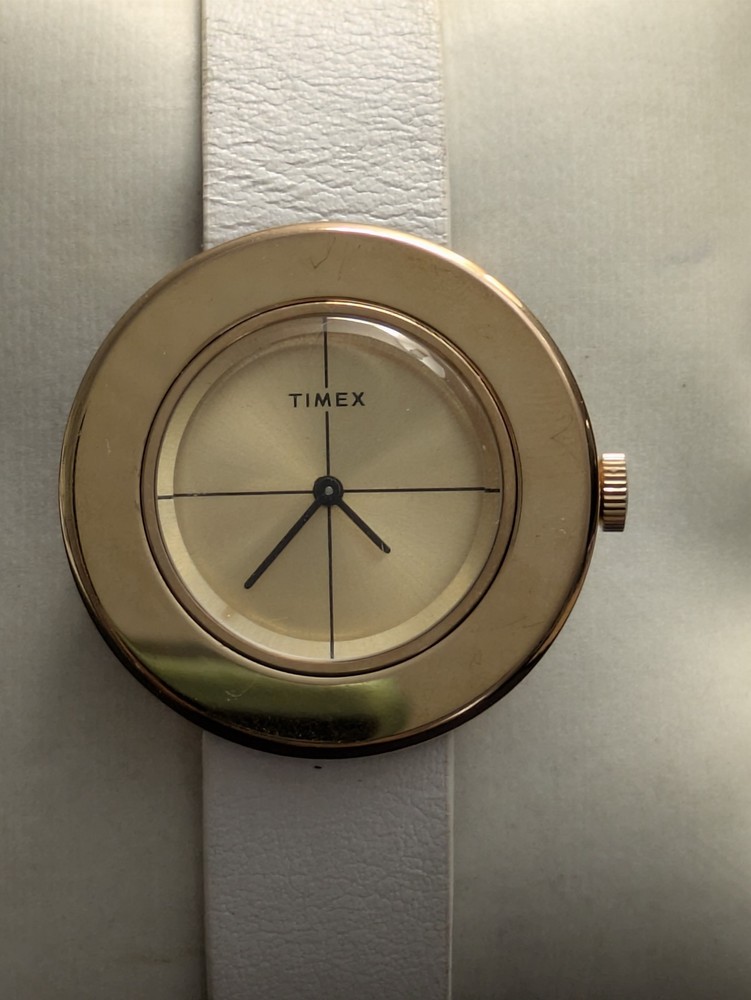 TIMEX Variety Rose Gold TW2T51200 Women’s Watch 7.8″ White Leather New Btry