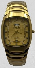 Luxurious Gold-Tone Rado Jubile Date-Day Display Quartz Working Men’s Wristwatch