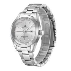 Kenneth Scott Men’s Analog Casual Watch | White Dial, Silver Case & Strap