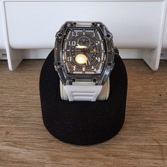 Invicta Racing Quartz Black Dial White Silicone Men’s Sport Wristwatch 48.5mm
