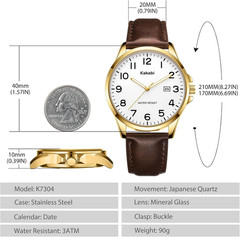Watch for Men, Fashion Minimalist Wrist 40MM, 01-Brownwhite