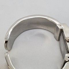 20MM Cuff Watch Women Gray Dial Green Gray Bracelet 5.5″ Wrist New Battery