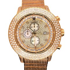 IceTime Crown II Men’s Automatic Steel Watch Iced Out 12 Carat Diamonds