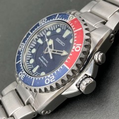 SEIKO Kinetic 5M62-0BL0 Pepsi Bezel Kinetic Diver’s Watch Prospex Battery Replac