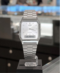CASIO AQ-230A-7A Unisex Vintage Analog Digital Stainless Steel Watch