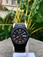 *Exc+5* Vintage 1984 SEIKO Chronos 8123-6140 Quartz Day/Date Black Mens Japan