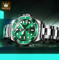 Waterproof Quartz Watch Men’s OLEVS Men Luminous Luxury Stainless Steel Strap