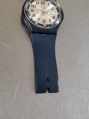 SWATCH Watch TIME IN BLUE GN716 Vintage 2004 Swiss Analog Quartz Day Date 34 mm