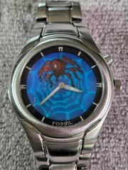 FOSSIL Big Tic JR-8652 Spider Web Watch Analog Digital Y2K Rare Used