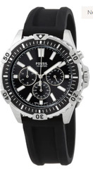 *NEW WITH TAGS* Fossil Bannon Silver Black Silicone Chronograph BQ2494 Watch