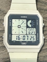 Casio LF-20W Digital Water Resistant Alarm White Resin Strap Watch