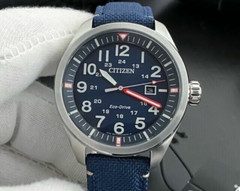 CITIZEN ECO-DRIVE MEN’S AVIATOR BLUE DIAL SPORTS AW5000-16L WATCH – BRAND NEW