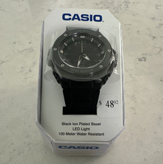 Casio Illuminator Quartz Wristwatch LED Light 100m WR Black Resin Strap