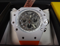 New Invicta Men’s Vaulthan Racing Watch 43.5mm Quartz White Orange Model 69672