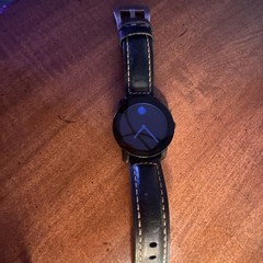 Movado BOLD Men’s Swiss Quartz Watch with Black Dial and Leather Strap MB.01.1.2