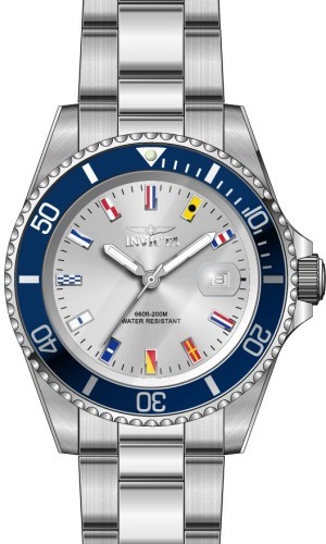 Invicta Men’s 49885 Pro Diver Quartz 3 Hand Silver Dial Watch