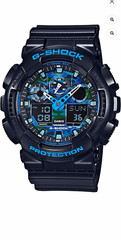 Casio G-SHOCK Analog-Digital Quartz 200m Black Resin Strap Camo Dial