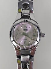 Relic ZR11696 110708 Silver Tone Calendar Wristwatch Watch Working Tested