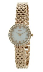 Elgin Ladies Rose Gold Tone watch With Clear stone On Bezel Watch EG17009RG NiB