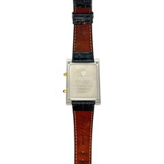 Croton Dual Time Tank Watch • Two-Tone Silver & Gold • 43 mm • Luxury Wristwatch