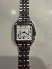 Accutime Silver Square Quartz Watch White Dial Roman Number Dial Silver Bracelet