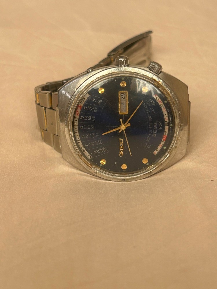 Working Vintage Orient Multi-Year Calendar Automatic Watch 21 Jewels Japan Made