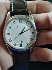 Men’s Kenneth Cole New York Quartz Watch White Dial Roman Numerals Date – Runnin
