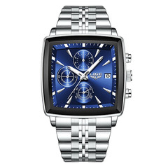 Stylish Luxury Men’s Watch – Square Dial, Waterproof, Chronograph, Luminous