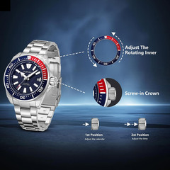 Men’s 43.5mm Pro Dive Watch – 30Bar Waterproof NH35 Automatic Luminous