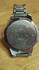 1992 Seiko Mens 3 Hand Mvmt Silver Tone Case & Bracelet White Dial