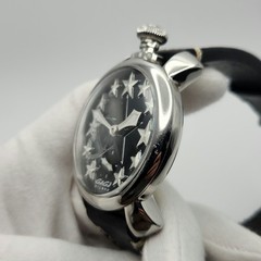 GaGa Milano Manuale 48MM Men’s Silver Tone w/ Stars Accent Mechanical Watch
