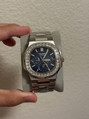 PINDU Automatic Watch Blue Dial Diamond Bezel Stainless Bracelet Exhibition