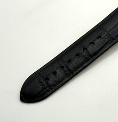 Vintage Refurbished Seiko Rectangular White Dial Black Faux Leather Strap