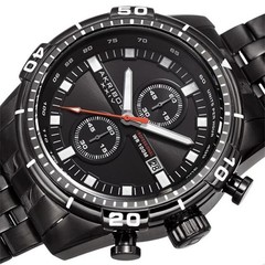 Akribos XXIV AK852BK Chronograph Tachymeter Date Stainless Steel Mens Watch