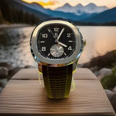 Eniton S1126-R1 Aquanaut Style Watch Matte Black Dial Black FKM Strap Saphirre