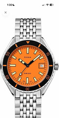 DOXA SUB 200 Diver Orange Dial Black Bezel Stainless Steel Bracelet Date