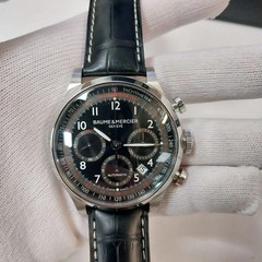 Baume et Mercier Capeland 42mm Steel Black Dial Automatic Mens Watch MOA10084