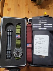 Sangin Instruments Overloard 40mm Quartz Military Black 24-Hour Dial NATO Box