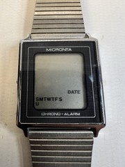 Vintage Micronta Chrono Alarm LCD Digital Watch Radio Shack Untested Hong Kong