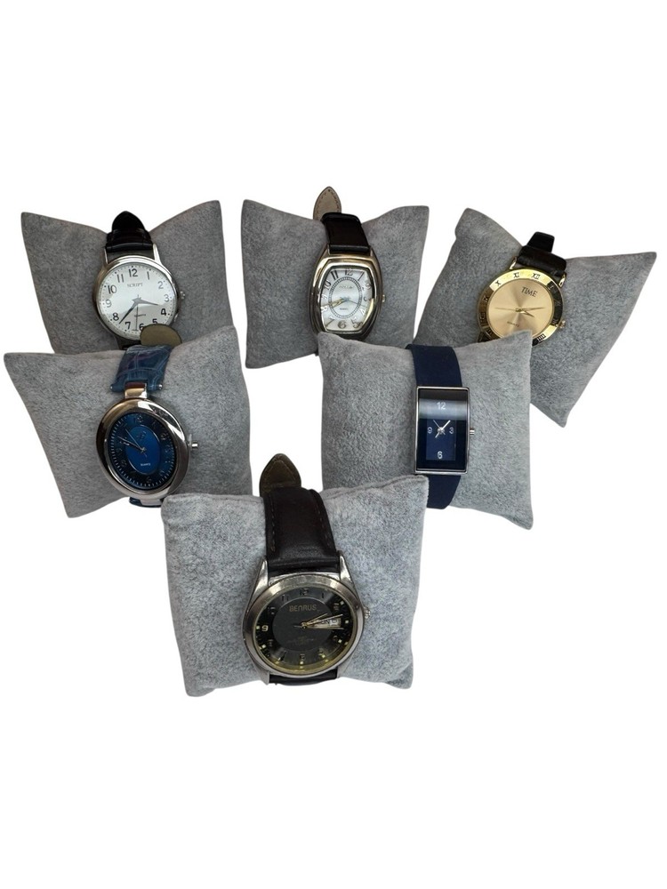 Variety TIMEX Watch LOT/Bundle Of 6 New Battery Benrus, Time, Gossip, Scrip, B.