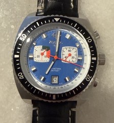 ZODIAC ZO2213 Sea dragon blue Dial Quartz Stainless Steel Leather Men’s Used