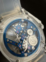 AGELOCER Crystal Tourbillon Watch Rare Blue Skeleton